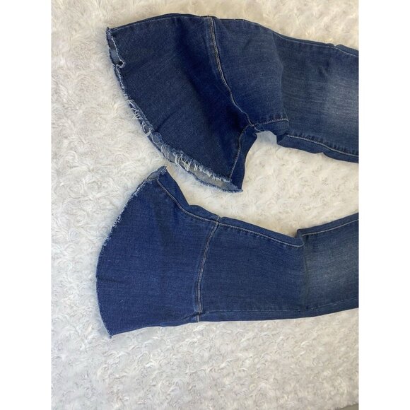 Judy Blue Crop Flared Fit Size 5 / 27 JB8440 Raw Hem Stretch Stylish Comfort - Picture 5 of 9